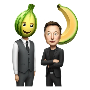 Melone mit elon musk sticker