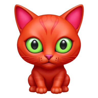 neon red alien cat sticker