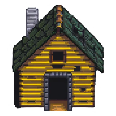 log cabin under construction sticker