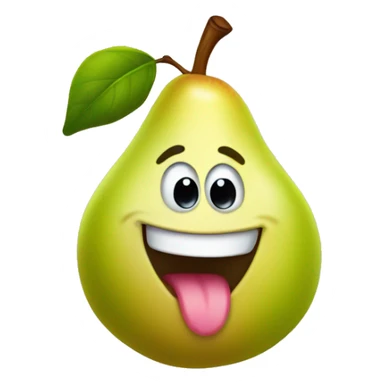 A cute pear with tongue out sticker