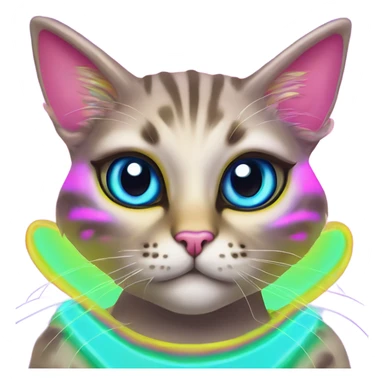 Lisa frank alien cat with antennas ￼ sticker