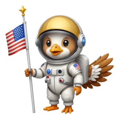 pixel-art chicken astronaut sticker