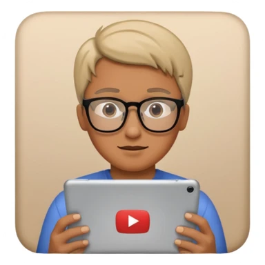 ipad, on the screen is a youtube video with a man on it sticker