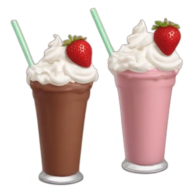 Carmel strawberry chocolate milkshake with whipped cream vegan  sticker