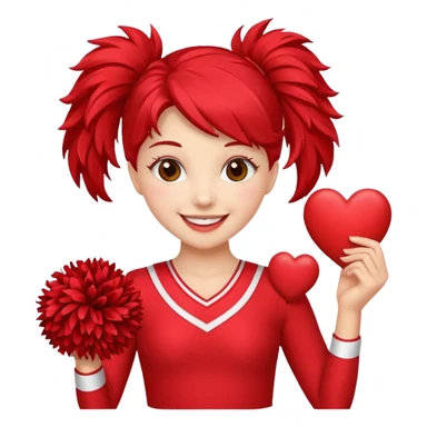 Cheerleader Pom pom heart sticker