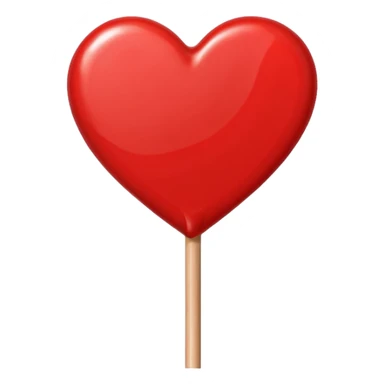 red heart-shaped lollipop on a stick sticker