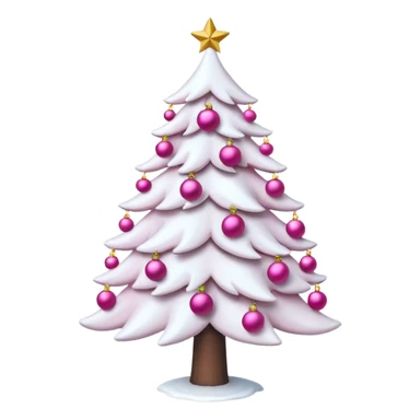 White Christmas tree with pink ornaments sticker