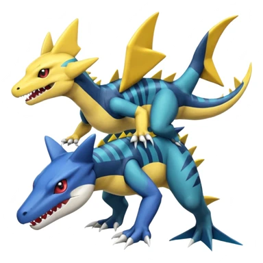 Zeraora-Sharpedo-Garchomp-Ampharos-Rhypherior-Sceptile-fusion sticker