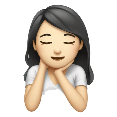 Positive Asian girl have good sleep sticker