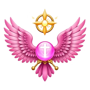 6 wings emblem holy light pink sticker