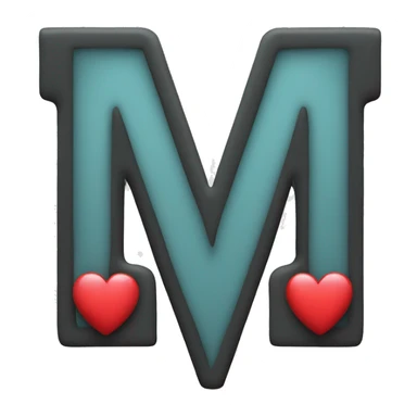 Letter M with a heart sticker