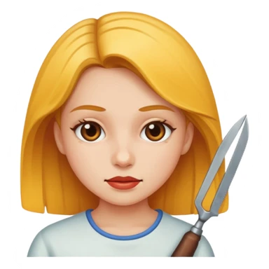 girl cutting sticker