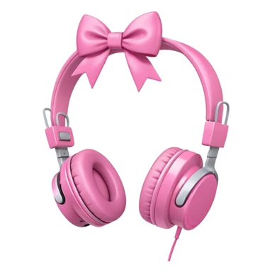  cute headphones with a pink bow  sticker