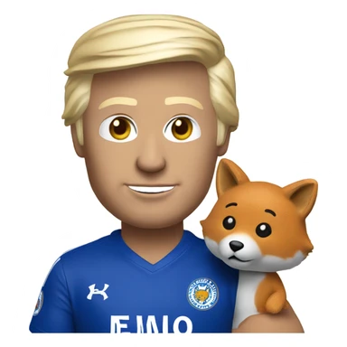 Donald trump as a Leicester supporter with fox  sticker