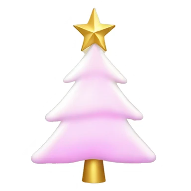 white christmas tree with pink lights and a gold star at the top sticker