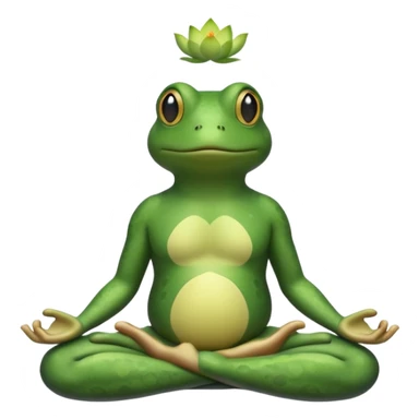 Meditating frog sticker
