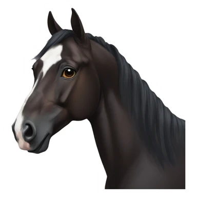 dark bay horse with white blaze portrait sticker