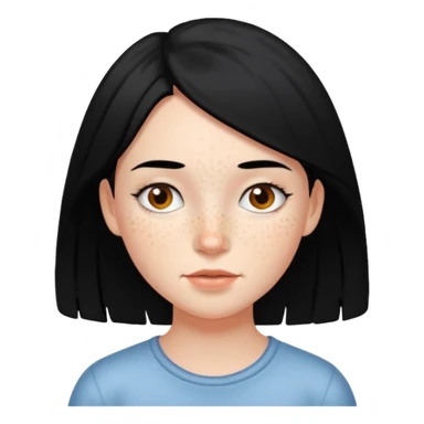Girl with freckles and black hair sticker