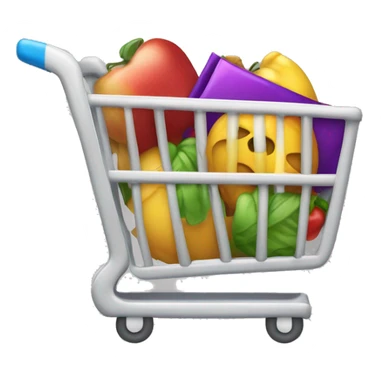 Carrito de compras lleno de ofertas. sticker