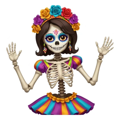 Mexican day of the dead- one female dancing skeleton  sticker