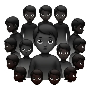 child silhouette surrounded by several larger silhouettes sticker