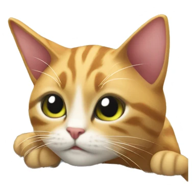 The cat is lying on the keyboard of the computer sticker