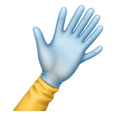 pulling on plastic glove sticker