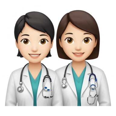 two women asian medical doctors sticker