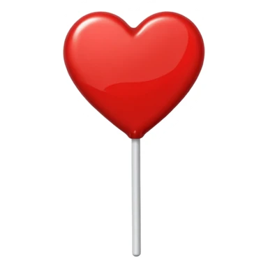 Red heart shaped lollipop sticker