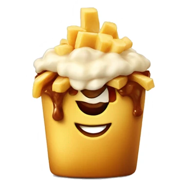 Poutine having a big smile sticker