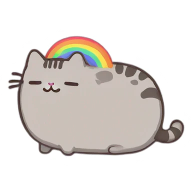 rainbow pusheen sticker