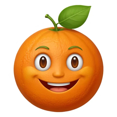 Muscle Orange Fruit Character sticker