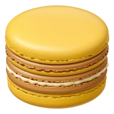 a single of yellow macaron with brown cream



















 sticker