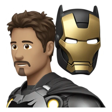 iron man with batman mask sticker