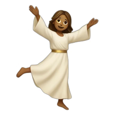 Girl dancing with Jesus sticker