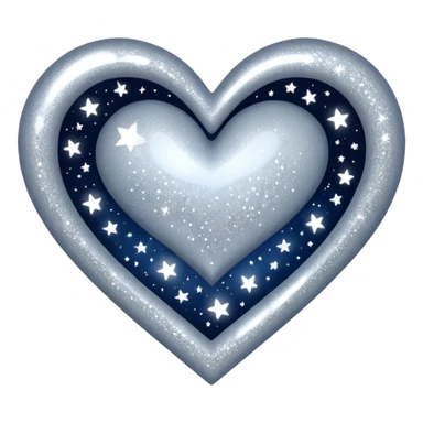 glitter heart with night sky sparkles sticker