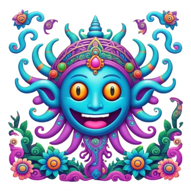 Psychedelic Goa trance funny jumpy crazy sticker