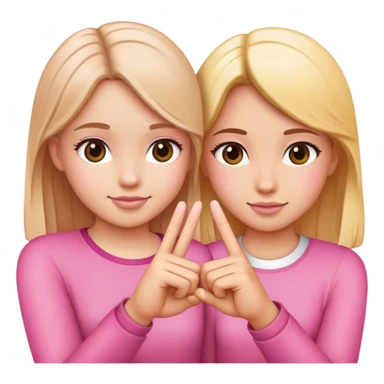 girls making a pinky promise  sticker