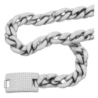 white gold diamond cuban link chain sticker