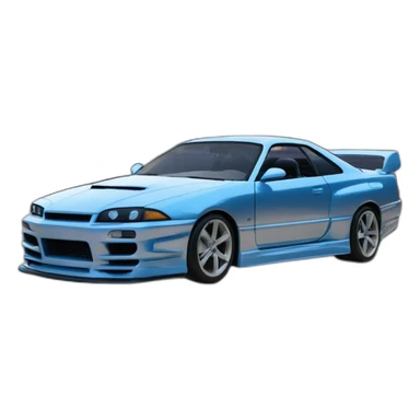 Fast and furious voiture skyline gris avec 2 bandes bleu sticker