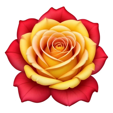 roses with gradient on petal starts yellow and bottom is red  sticker