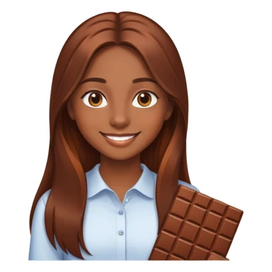 Chica morena de pelo largo cobrizo chocolate de ojos cafés claros y sonrisa linda  sticker