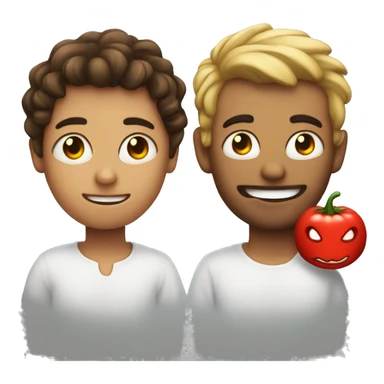 innocent and devil emojis in one person sticker