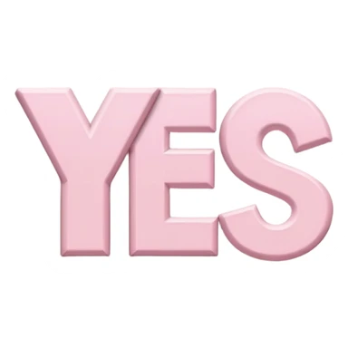 Pastel pink sing say "YES" sticker