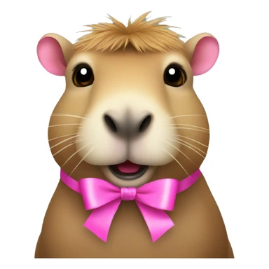 capybara with pink ribbon sticker