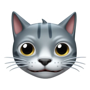 Cat with hammerhead shark coming out of its face sticker