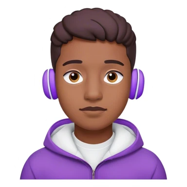 A boy with a purple Airpods Max sticker
