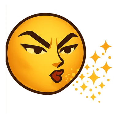 slay emoji, blowing glitter, bold and stylish sticker