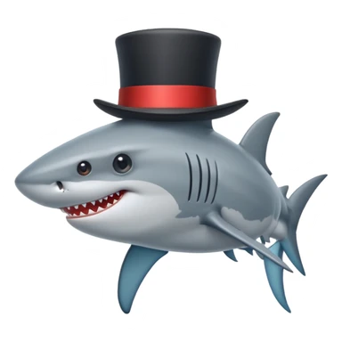Shark with a top hat sticker