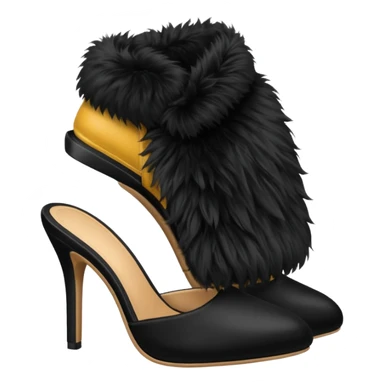 Heels with fur sticker